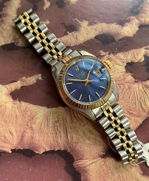 blue dial Rolex watch